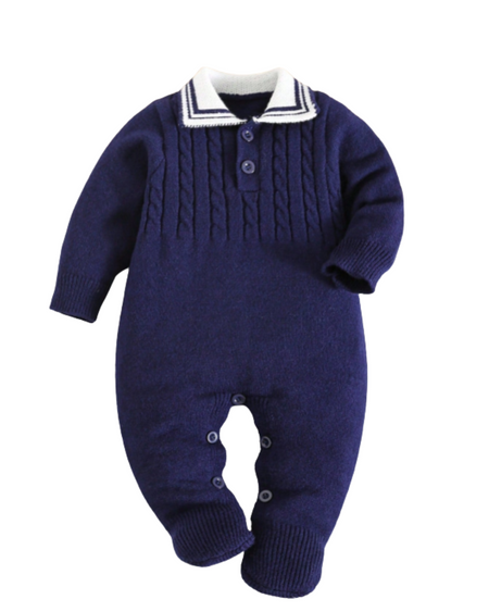 Saida de maternidade Tricot Azul Royal